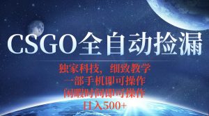 CSGO自动捡漏项目，最新独家玩法，不用挂机不用玩游戏，一个手机即可操…-网创项目