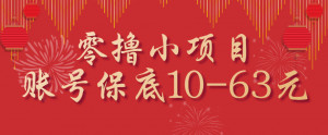零撸小项目，一个账号保底10-63元，适合新手小白操作，能多账号领低保-网创项目