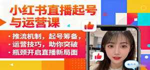 小红书直播起号与运营课:推流机制,起号筹备,运营技巧,助你突破瓶颈开启直播新局面-网创项目