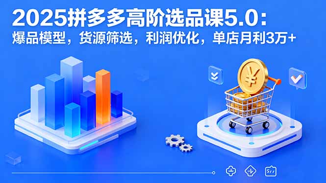 2025拼多多高阶选品课5.0：爆品模型，货源筛选，利润优化，单店月利3万+-网创项目