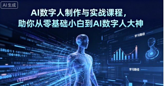 AI数字人制作与实战课程，助你从零基础小白到AI数字人大神-网创项目