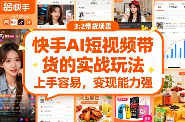 快手ai短视频带货的实战玩法，上手容易，变现能力强-网创项目