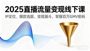 2025直播流量变现线下课，IP定位、爆款选题、变现漏斗，掌握百万GMV密码-网创项目