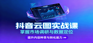 抖音云图实战，掌握市场调研与数据定位，提升内容种草与转化能力-网创项目