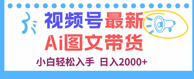 视频号最新AI图文带货，每天几分钟，小白轻松入手，日入2000+-网创项目
