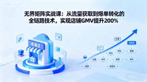 无界矩阵实战课:从流量获取到爆单转化的全链路技术,实现店铺GMV提升200%-网创项目