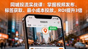 同城投流实战课：掌握视频发布、标签获取、最小成本投放，ROI提升3倍-网创项目
