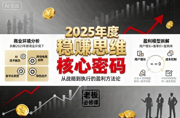 2025年度稳賺思维老板创业营，拆解2025年新商业环境下，企业实现持续盈利的核心密码-网创项目