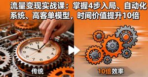 流量变现实战课:掌握4步入局、自动化系统、高客单模型,时间价值提升10倍-网创项目