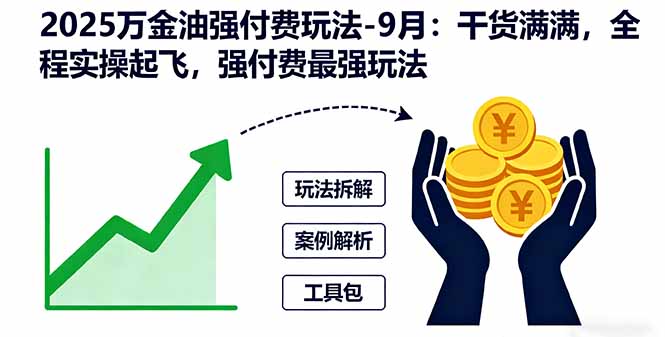2025万金油强付费玩法-9月：干货满满，全程实操起飞，强付费最强玩法-网创项目