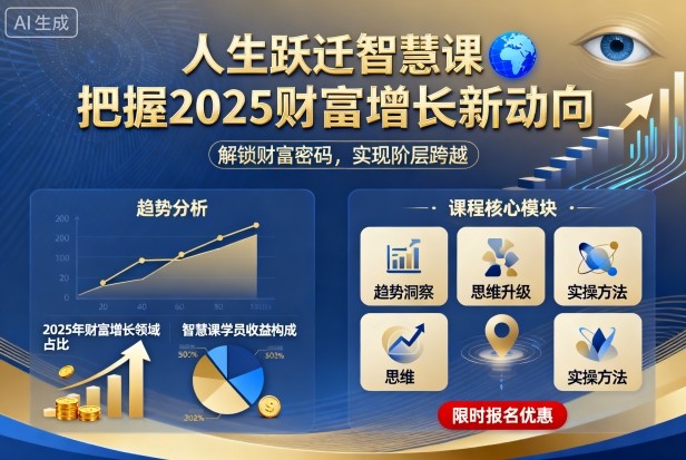 人生跃迁智慧课，把据2025财富增长新动向-网创项目