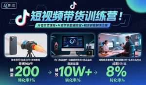 短视频带货训练营，抖音带货课程+抖音带货数据挖掘+精准获客解决方案-网创项目