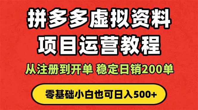 拼多多开店运营课程： 蓝海变现玩法，轻松实现睡后收入 零基础小白也可…-网创项目