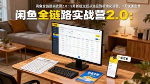 闲鱼全链路实战营2.0:9月新规过后从选品到标准化运营,7天快速出单-网创项目