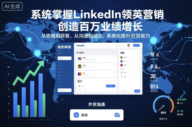 系统掌握LinkedIn领英营销，创造百万业绩增长，从思维到获客，从沟通到成交，系统化提升外贸能力-网创项目