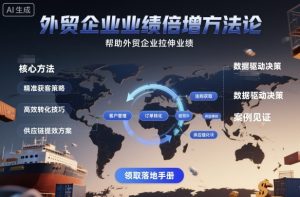 外贸企业业绩倍增方法论,帮助外贸企业拉伸业绩-网创项目