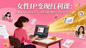 女性IP变现红利课:从赛道分析到商业闭环,手把手教IP孵化,年利润100万-网创项目
