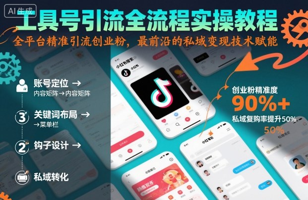 工具号引流全流程保姆级实操教程，全平台精准引流创业粉，最前沿的私域变现技术赋能-网创项目