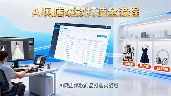 AI网店爆款商品打造实战班：AI技术实现商品图智能处理，快速搭建AI网店-网创项目