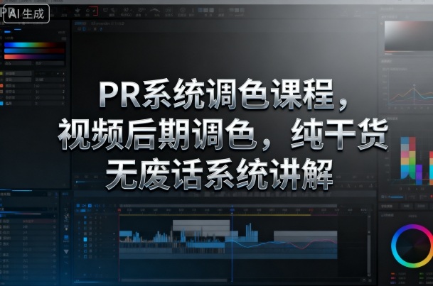 PR系统调色课程，视频后期调色，纯干货无废话系统讲解-网创项目