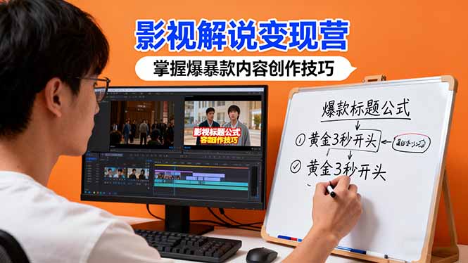 影视解说变现营：通过30+实战案例爆款内容创作技巧，掌握影视解说盈利密码-网创项目