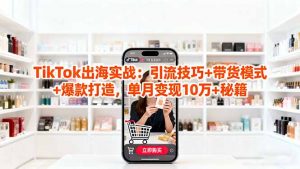 「TikTok出海实战」引流技巧+带货模式+爆款打造，单月变现10万+秘籍-网创项目