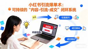小红书引流爆单术:构建一套低成本 可持续的“内容-引流-成交”闭环系统-网创项目