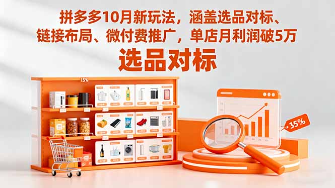 拼多多10月新玩法，涵盖选品对标、链接布局、微付费推广，单店月利润破5万-网创项目