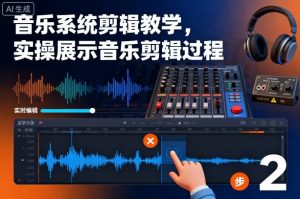 音乐系统剪辑教学,实操展示音乐剪辑过程-网创项目