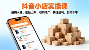 2025抖音小店实操课,店铺入驻、选品上架、动销推广,快速盈利,日销千单-网创项目