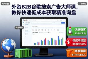 外资B2B谷歌搜索广告大师课，教你快速低成本获取精准询盘-网创项目