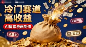 公众号冷门赛道，用AI做情感漫画，7天开通流量主，操作简单，小白可玩-网创项目
