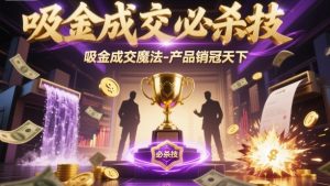 吸金成交必杀技,吸金成交魔法-产品销冠天下-网创项目
