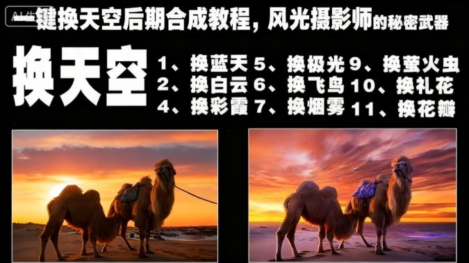 一键换天空后期合成教程，风光摄影师的秘密武器-网创项目