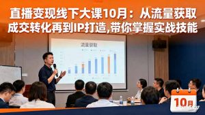 直播变现线下大课10月：从流量获取到成交转化再到IP打造,带你掌握实战技能-网创项目