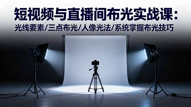短视频与直播间布光实战课：光线要素/三点布光/人像光法/系统掌握布光技巧-网创项目