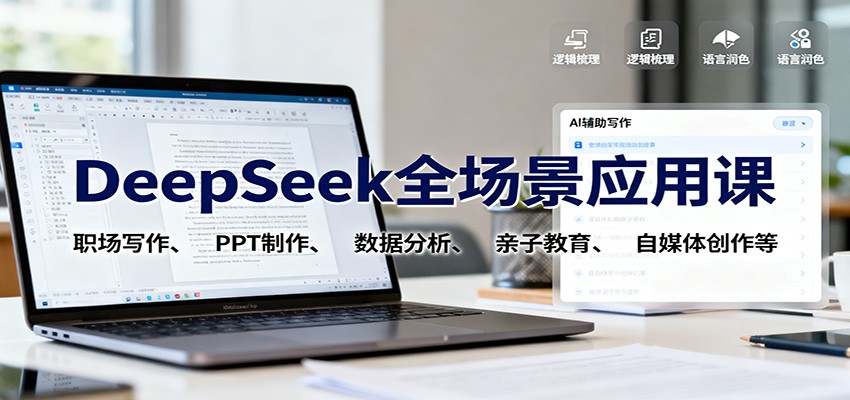 DeepSeek全场景应用课：职场写作、 PPT制作、数据分析、亲子教育、自媒体创作等-网创项目