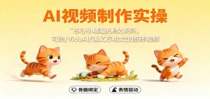 AI视频制作实操,飞天/小橘猫/美女系列,可灵/ViduAl/通义万相文生图转视频-网创项目