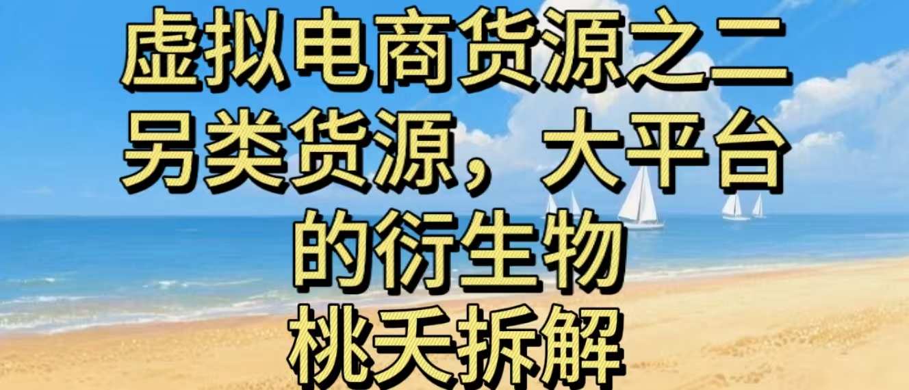 虚拟电商之二—另类的货源，大平台的衍生物-网创项目