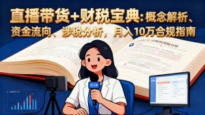 直播带货+财税宝典:概念解析、资金流向、涉税分析,月入10万合规指南-网创项目