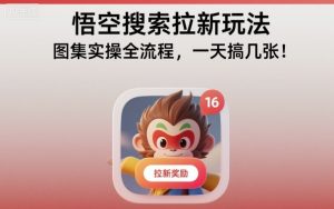 悟空搜索拉新玩法，图集实操全流程，一天搞几张-网创项目