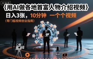 用AI做各地首富人物介绍视频，日入3张，10分钟一个视频-网创项目