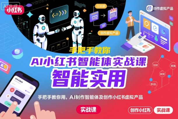 AI小红书智能体实战课，手把手教你用AI制作智能体及创作小红书虚拟产品，提效+内容商业化(更新)-网创项目