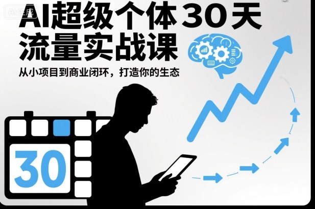 AI超级个体30天流量实战课，从小项目到商业闭环，打造你的生态-网创项目