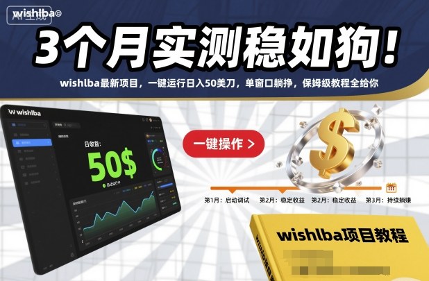 3个月实测稳如狗！wishlba最新项目，一键运行日入50美刀，单窗口躺挣，保姆级教程全给你【揭秘】-网创项目