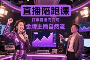 直播陪跑课，金牌主播自然流打爆直播间，复制高变现玩法-网创项目