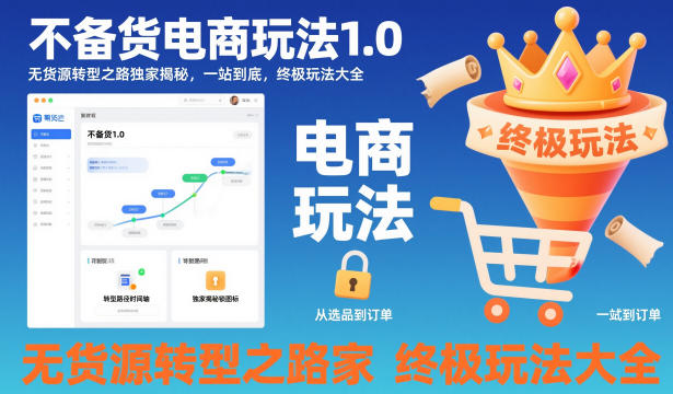 不备货电商玩法1.0，无货源转型之路独家揭秘，一站到底，终极玩法大全-网创项目