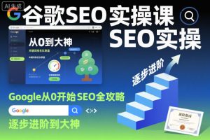 谷歌SEO实操课，Google从0开始SEO全攻略，逐步进阶到大神-网创项目