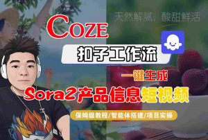 Coze扣子智能体工作流一键生成“SORA2产品信息“短视频，全流程保姆级教学-网创项目