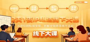 2天1夜IP私域线下大课：从定位到私域变现，拆解全链路落地方法论-网创项目